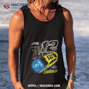 Ryan Blaney Team Penske Black 2023 Nascar Cup Series Champion Official Car Signature Tank Top