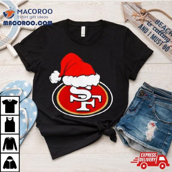 San Francisco 49ers Logo Santa Hat Christmas 2023 Shirt