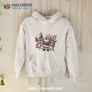Santa And Reindeer Beer Singalong Christmas Shirt