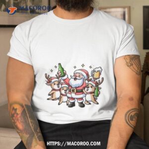 Santa And Reindeer Beer Singalong Christmas Shirt