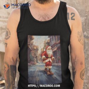Santa Claus Is Rollerblading Christmas 2023 T Shirt 3 Santa Claus Is Rollerblading Christmas 2023 Tank Top