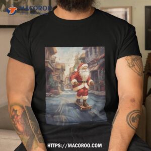 Santa Claus Is Rollerblading Christmas 2023 T Shirt