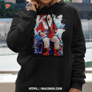 Santa Claus Playing An Electric Guitar Christmas Shirt