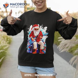 Santa Claus Playing An Electric Guitar Christmas Sweatshirt