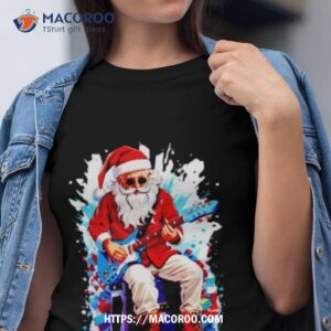 Santa Claus Playing An Electric Guitar Christmas Shirt