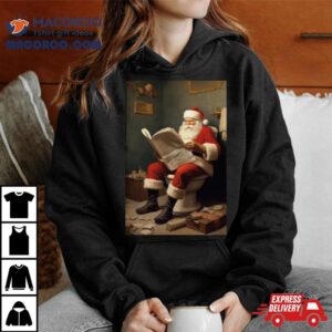 Santa Claus Reading Newspaper In The Bathroom Tshirt