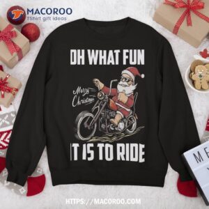 Santa Claus Riding Motorcycle Bike Cool Biker Christmas Sweatshirt