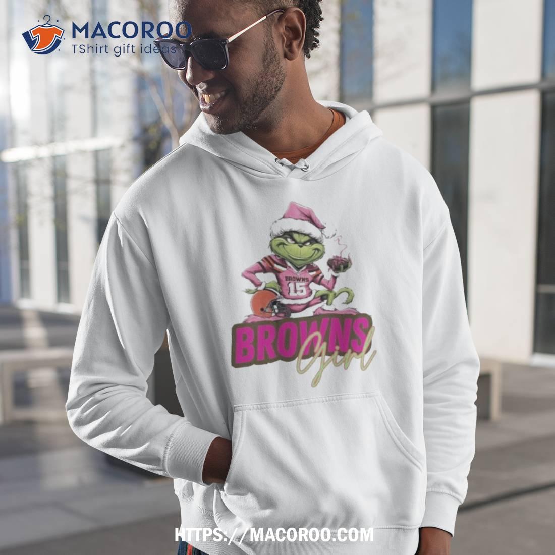 Santa Grinch Cleveland Browns Girl Christmas Shirt Santa Grinch Cleveland Browns Girl Christmas Shirt