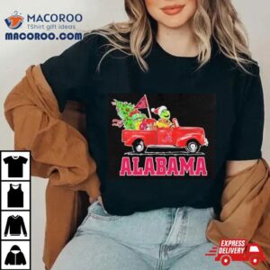 Santa Grinch Driving Car Alabama Crimson Tide Merry Christmas Shirt