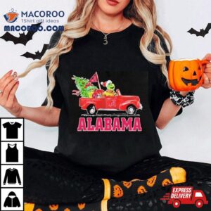 Santa Grinch Driving Car Alabama Crimson Tide Merry Christmas Tshirt