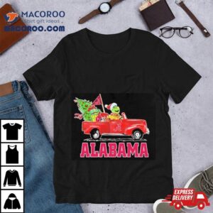 Santa Grinch Driving Car Alabama Crimson Tide Merry Christmas Tshirt
