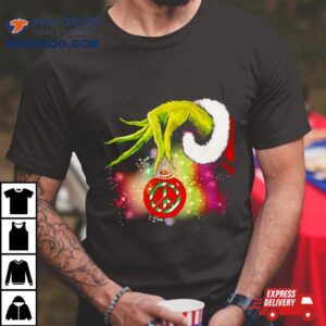 Santa Grinch Hand Holding Hippie Christmas Tshirt