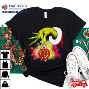 Santa Grinch Hand Holding Hippie Christmas Tshirt