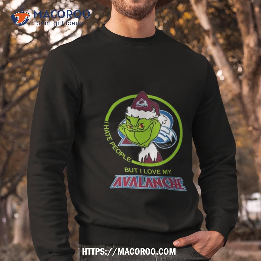 Santa Grinch I Hate People But I Love My Colorado Avalanche Christmas Shirt Santa Grinch I Hate People But I Love My Colorado Avalanche Christmas Shirt