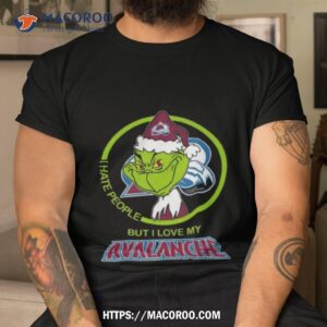 Santa Grinch I Hate People But I Love My Colorado Avalanche Christmas Shirt