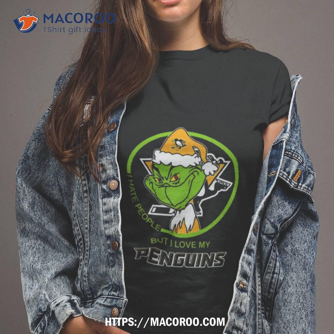 Santa Grinch I Hate People But I Love My Pittsburgh Penguins T Shirt Santa Grinch I Hate People But I Love My Pittsburgh Penguins T Shirt