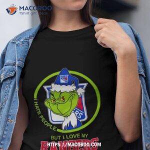 Santa Grinch I Hate People But I Love My Texas Rangers Christmas Shirt