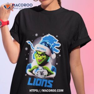 Santa Grinch Love Detroit Lions Merry Christmas Tshirt 1