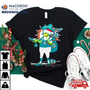 Santa Grinch Miami Dolphins Gift Christmas Tshirt