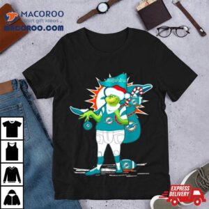 Santa Grinch Miami Dolphins Gift Christmas Tshirt