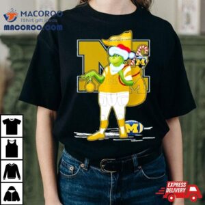 Santa Grinch Michigan Wolverines Gift Christmas Tshirt