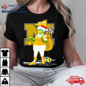 Santa Grinch Michigan Wolverines Gift Christmas Tshirt