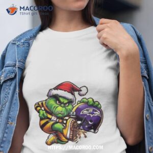 Santa Grinch Pittsburgh Steelers Shoot Baltimore Ravens Christmas Shirt