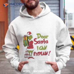 Santa Grinch Retro Dear Santa I Can Explain Christmas T Shirt