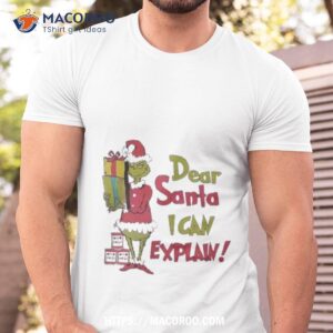 Santa Grinch Retro Dear Santa I Can Explain Christmas T Shirt