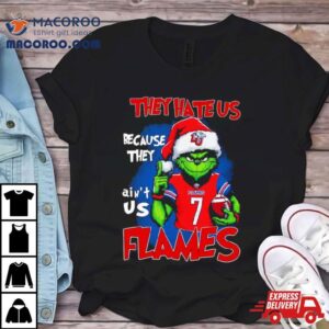 Santa Grinch They Hate Us Because They Ain T Liberty Flames Christmas Tshirt