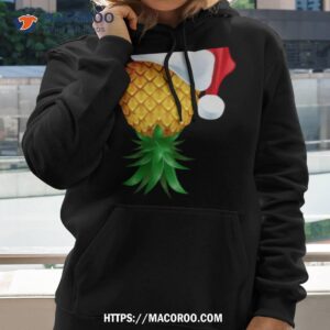Santa Hat Swinger Upside Down Pineapple Shirt