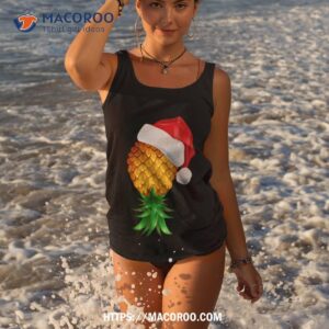 santa hat swinger upside down pineapple shirt tank top
