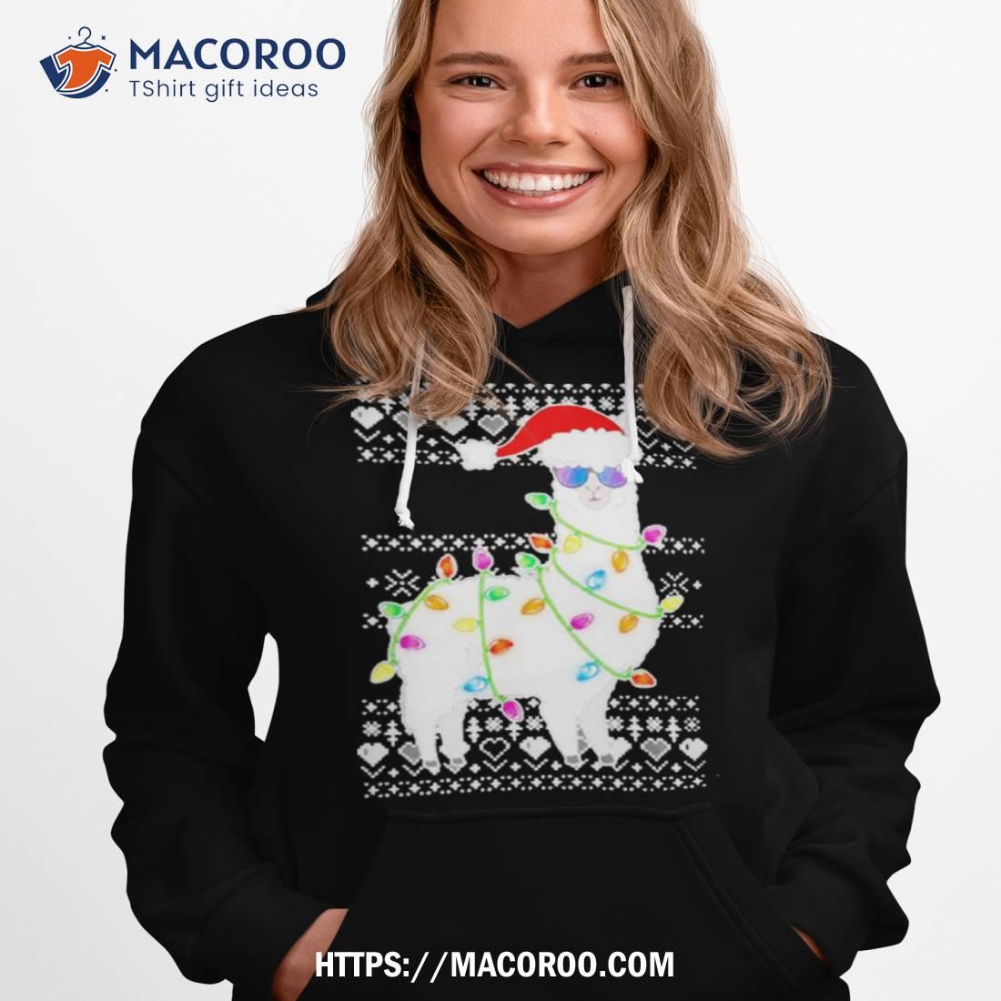 Santa Llama Ugly Christmas Light Shirt Santa Llama Ugly Christmas Light Shirt