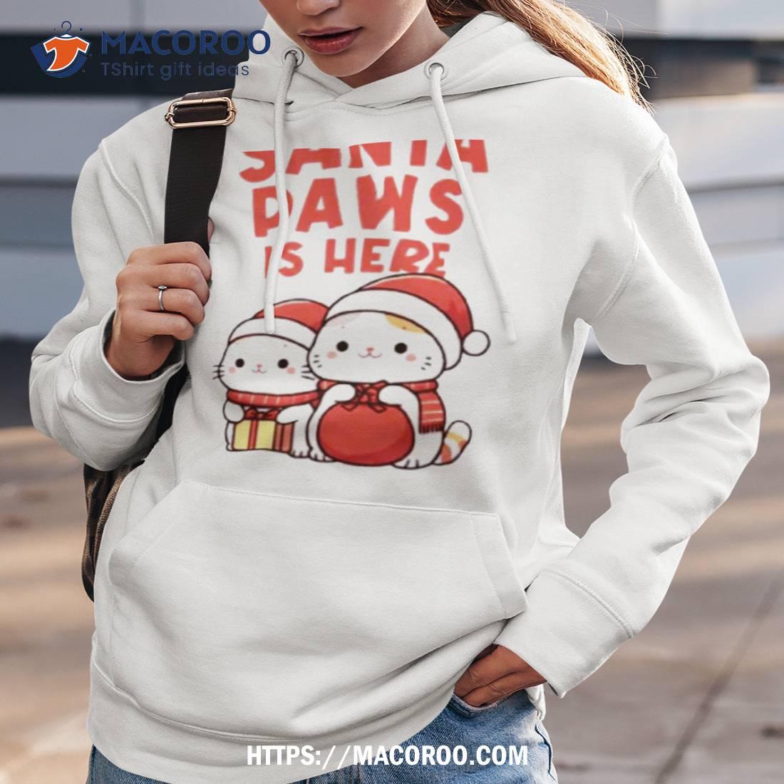 Santa Paws Is Here Santa Kitty Christmas Shirt Santa Paws Is Here Santa Kitty Christmas Shirt
