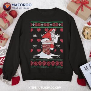 Santa Pooping Down Chimney Ugly Xmas Sweater Christmas Sweatshirt