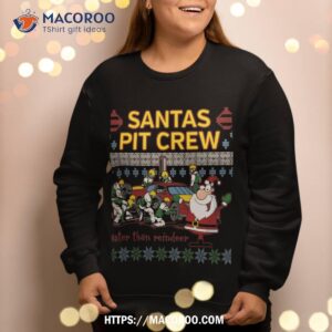 santa s pit crew race car ugly christmas sweatshirt sweatshirt 2