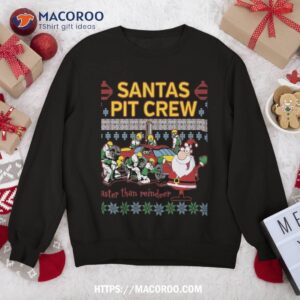 santa s pit crew race car ugly christmas sweatshirt sweatshirt