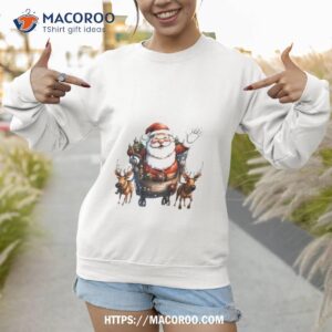 Santa Sleigh Reindeer Christmas Sweatshirt 1