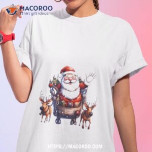 Santa Sleigh Reindeer Christmas Shirt