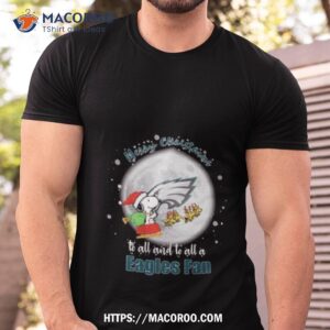 Santa Snoopy And Reindeer Woodstock Merry Christmas To All And To All A Philadelphia Eagles Fan Shirt