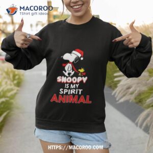 Santa Snoopy And Woodstock Is My Spirit Animal Christmas 2023 Sweatshirt 1
