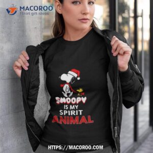 Santa Snoopy And Woodstock Is My Spirit Animal Christmas 2023 T Shirt