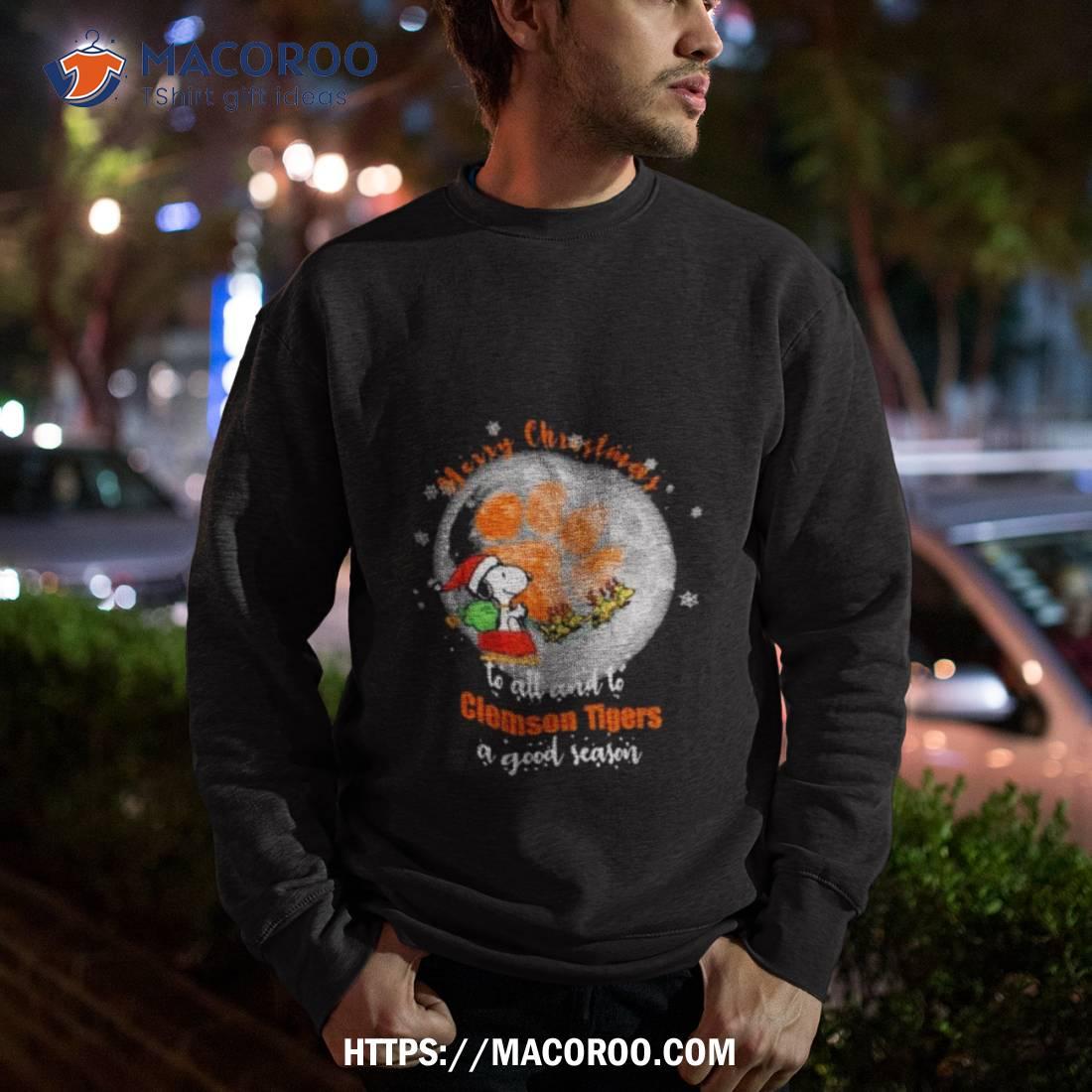 Santa Snoopy Merry Christmas To All And To Clemson Tigers A Good Season Shirt Santa Snoopy Merry Christmas To All And To Clemson Tigers A Good Season Shirt