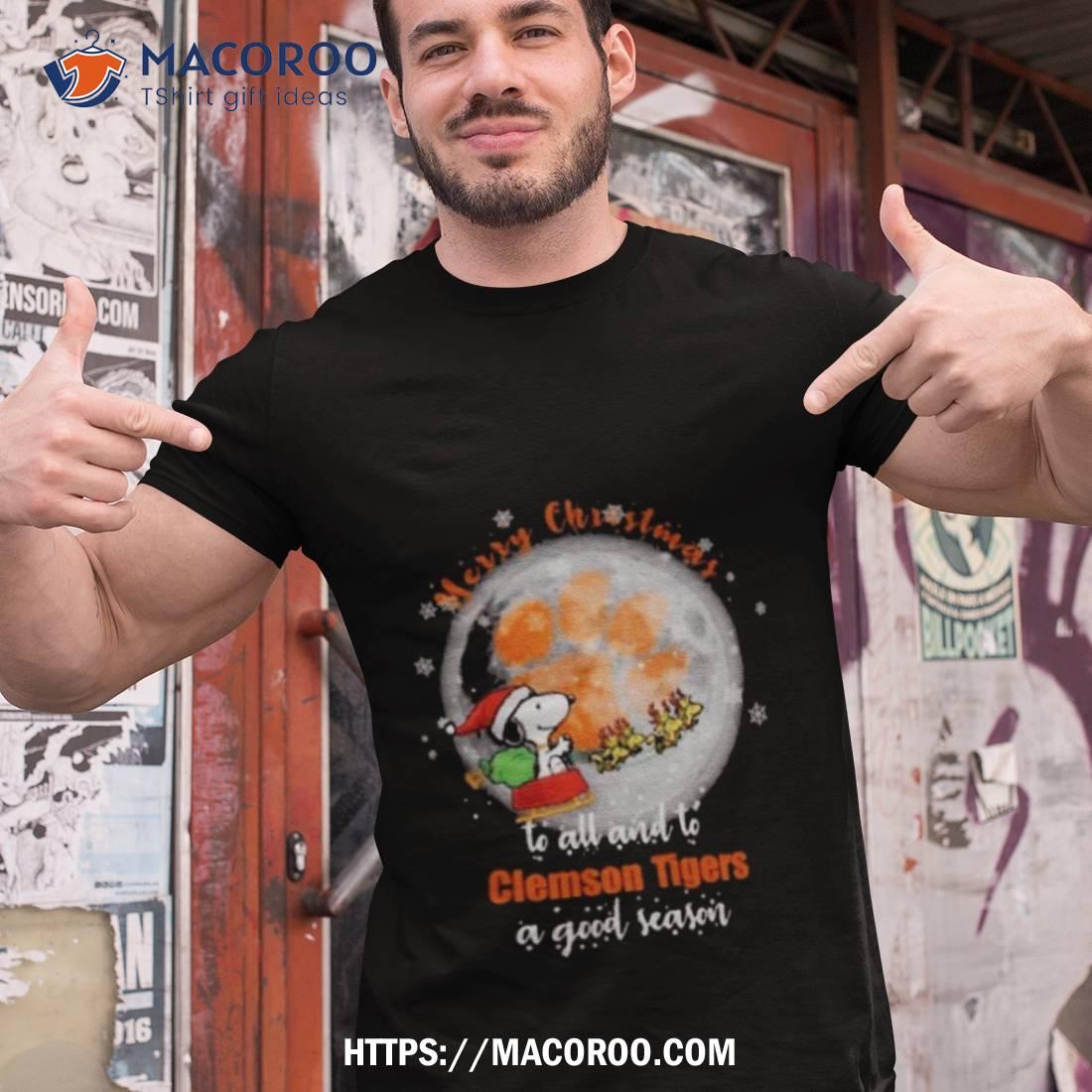 Santa Snoopy Merry Christmas To All And To Clemson Tigers A Good Season Shirt Santa Snoopy Merry Christmas To All And To Clemson Tigers A Good Season Shirt