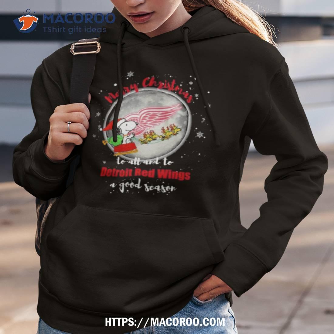 Santa Snoopy Merry Christmas To All And To Detroit Red Wings A Good Season 2023 T Shirt Santa Snoopy Merry Christmas To All And To Detroit Red Wings A Good Season 2023 T Shirt