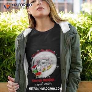 Santa Snoopy Merry Christmas To All And To Georgia Bulldogs A Good Season T Shirt