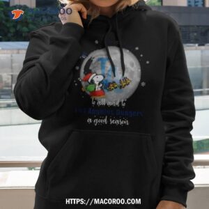 Santa Snoopy Merry Christmas To All And To Los Angeles Dodgers A Good Season Shirt