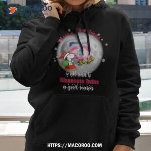 Santa Snoopy Merry Christmas To All And To Minnesota Twins A Good Season Shirt 2 Santa Snoopy Merry Christmas To All And To Minnesota Twins A Good Season Hoodie 2