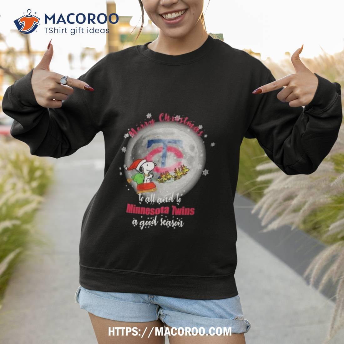 Santa Snoopy Merry Christmas To All And To Minnesota Twins A Good Season Shirt Santa Snoopy Merry Christmas To All And To Minnesota Twins A Good Season Shirt