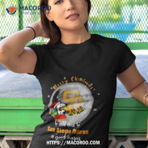 Santa Snoopy Merry Christmas To All And To San Diego Padres A Good Season Tshirt 1